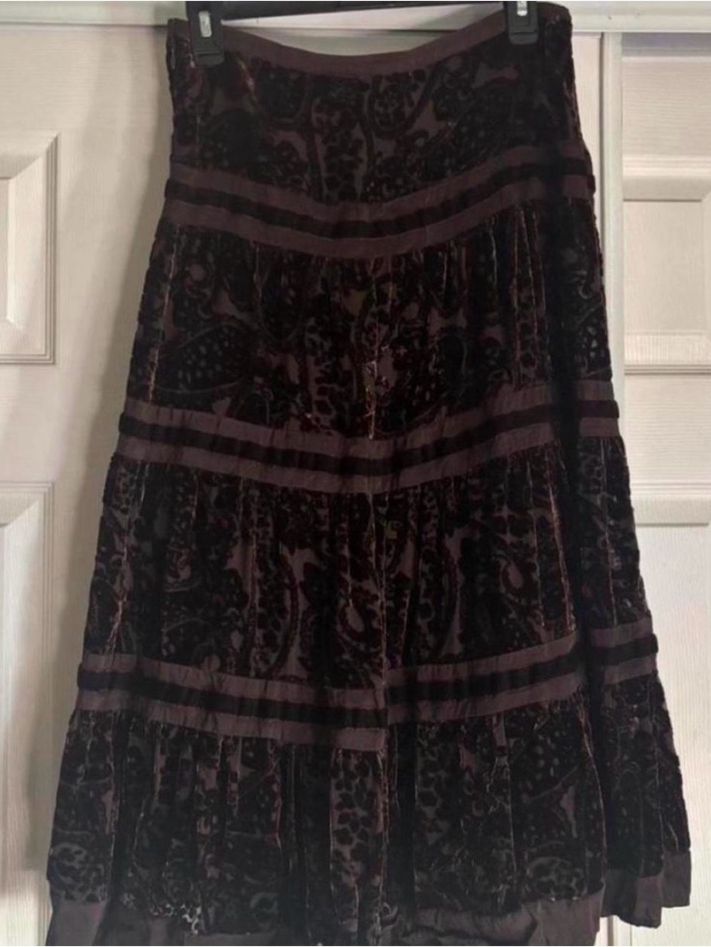 Women's Velvet Tiered Maxi Skirt